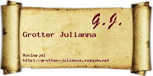 Grotter Julianna névjegykártya